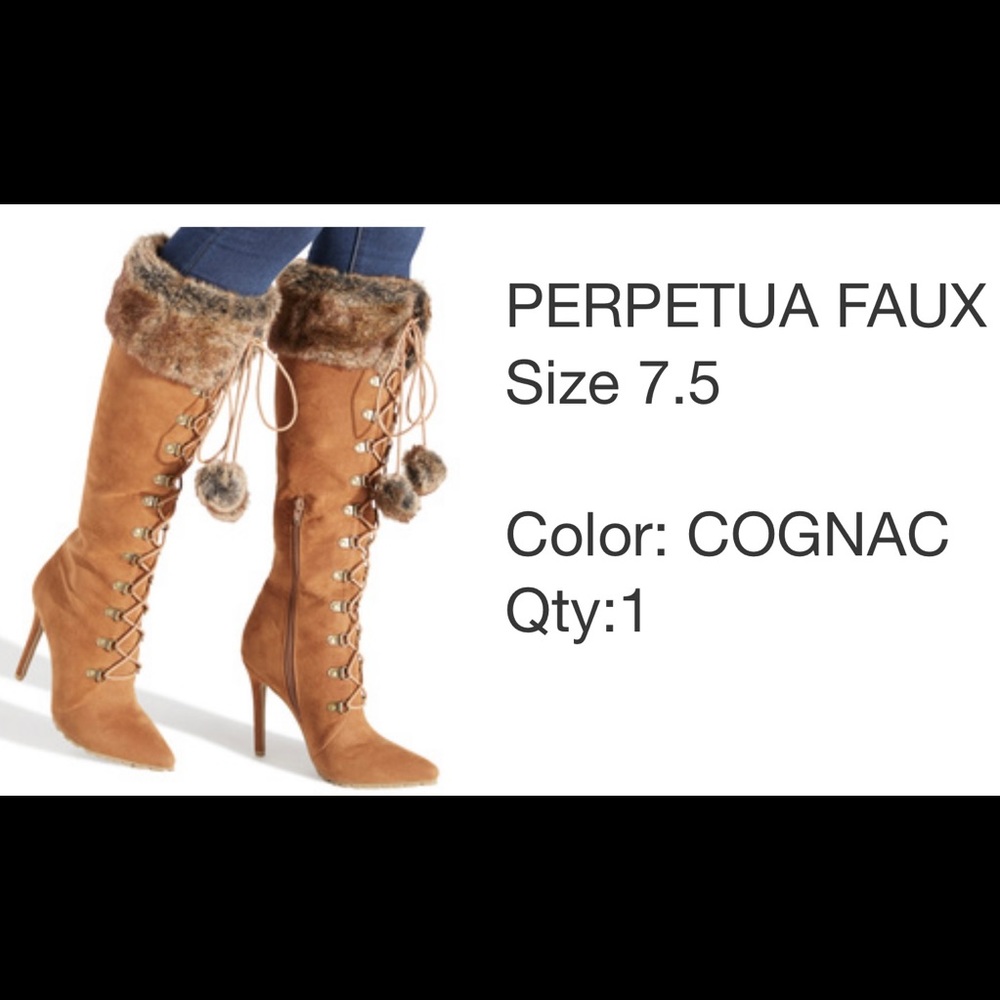 Perpetua Faux High Heel Boots